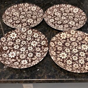 Brown Country Cupboard Vintage dishes. 6.5" wide 4 pc. made/England.Ironstone.